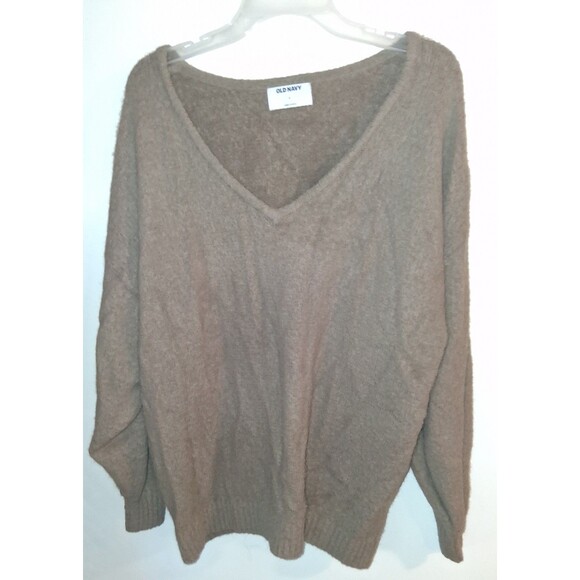 Old Navy Brown Long Sleeve V-neck Sweater Sz L - Picture 1 of 2